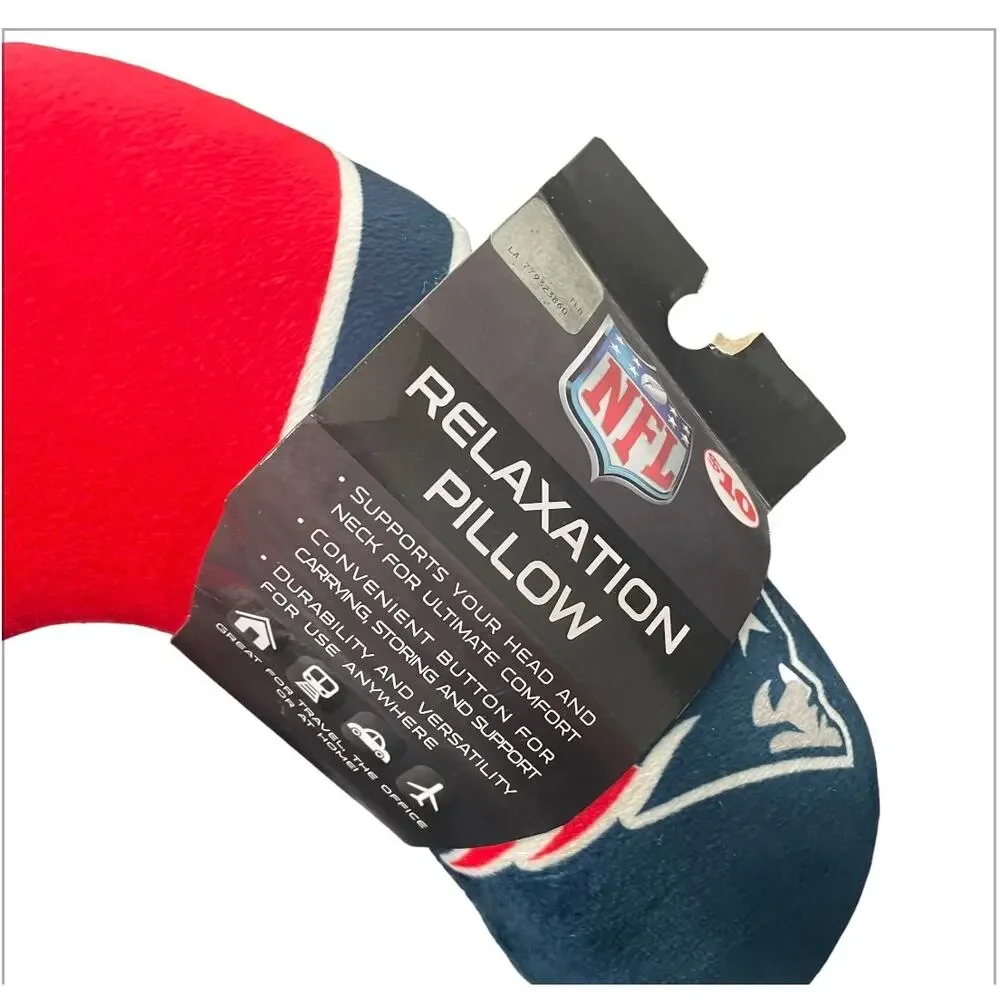NFL New England Patriots Neck Pillow Travel Head Support Airplane Car Holiday